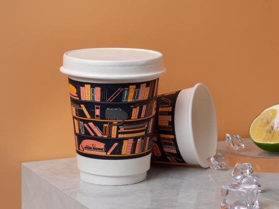 Wholesale Compostable PLA coating Disposable double wall paper cups for hot coffee and tea