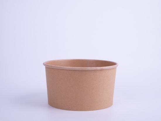 Take Away Eco Friendly Disposable Brown Kraft Paper Salad Bowl With Lid