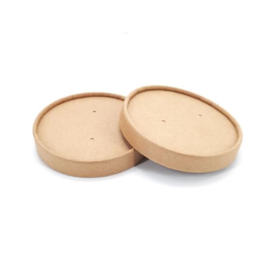 food disposable biodegradable take away kraft paper soup bowl with PLA lid
