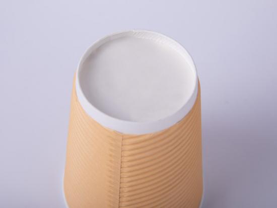 Eco Friendly Ripple Wall Paper Cup with Lid for Beverage
