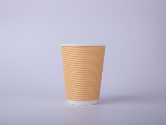 Eco Friendly Ripple Wall Paper Cup with Lid for Beverage