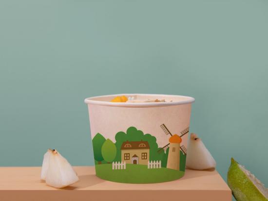 PLA lined paper food container with paper lid paper soup cups